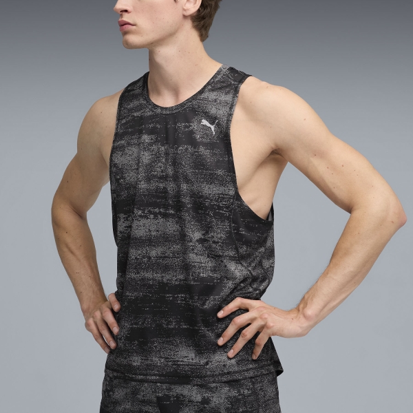 Men's Running Tank Puma Velocity AOP Tank  Black 52841601