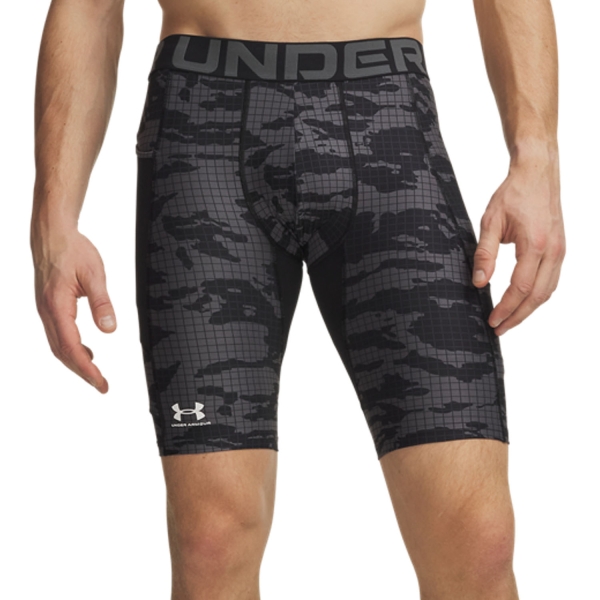 Men's Underwear Tights Under Armour HeatGear Printed Short Tights  Black 60096580001