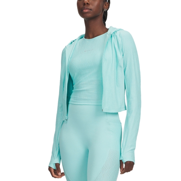 Women's Running Jacket Under Armour Halo Jacket  Neo Turquoise 60110360361