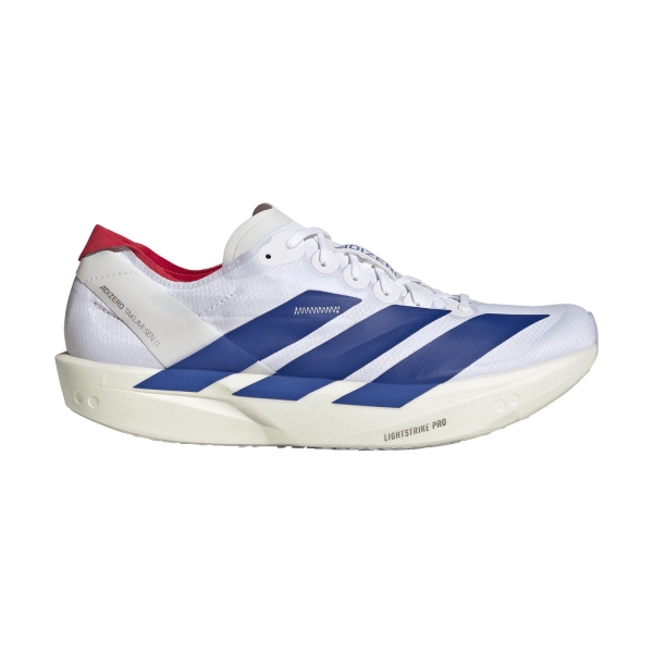 Men's Performance Running Shoes adidas ADIZERO Takumi Sen 11  FTWR White/Team Royal Blue/Pure Ruby JQ1693