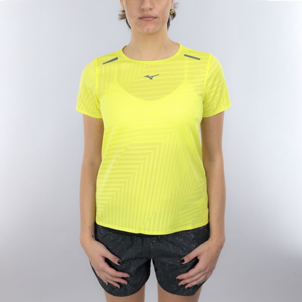 Women's Running T-Shirts Mizuno Tech Light Pro TShirt  Lightning Yellow J2GAD20243
