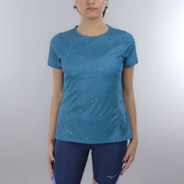 Women's Running T-Shirts Mizuno Active DryAeroFlow Graphic TShirt  Larkspur J2GAD21730
