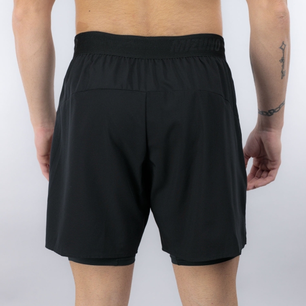 Mizuno Core Pro 2 in 1 7.5in Shorts - Black