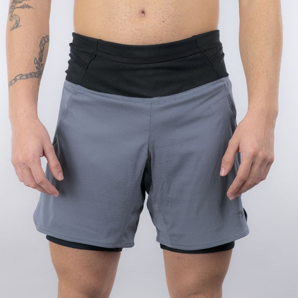 Men's Trail Running Shorts Mizuno Multipocket 2 in 1 8in Shorts  Lava Smoke J2GBD01008