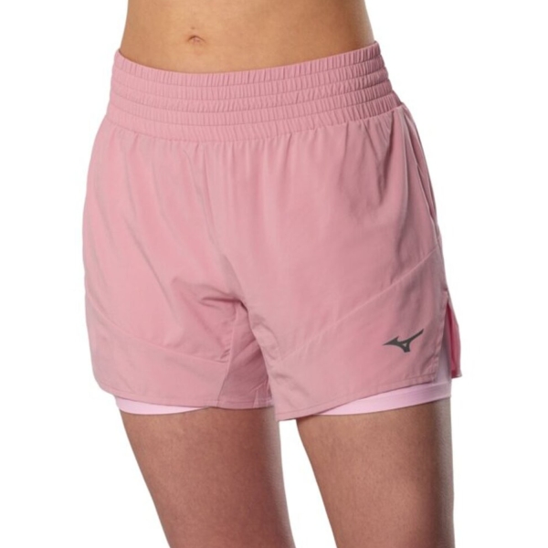 Women's Running Shorts Mizuno Active 2 in 1 4.5in Shorts  Rose Elegance J2GBD20365