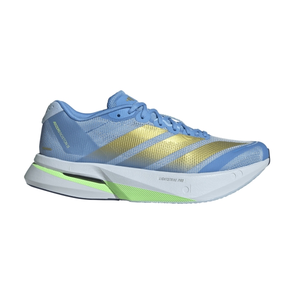 Women's Performance Running Shoes adidas ADIZERO Boston 13  Blue Burst/Gold Metallic/Glow Blue JP9250