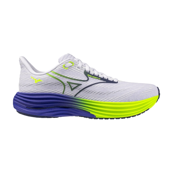 Men's Neutral Running Shoes Mizuno Wave Rider 29  White/Estate Blue/Lightning Yellow J1GC250353
