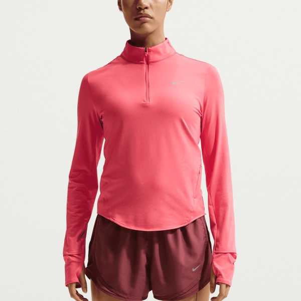 Women's Running Shirt Nike DriFIT Swift UV Shirt  Sea Coral/Reflective Silver HQ0499897
