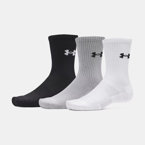 Socks Under Armour Performance Crew x 3 Socks  White/Steel 60096850101