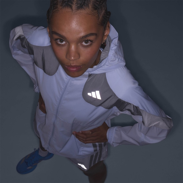 adidas ADIZERO Ekiden Jacket - Crystal Sky/Silver Metallic