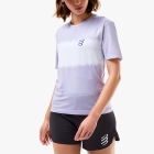 Compressport Performance Printed T-Shirt - Lavender/White