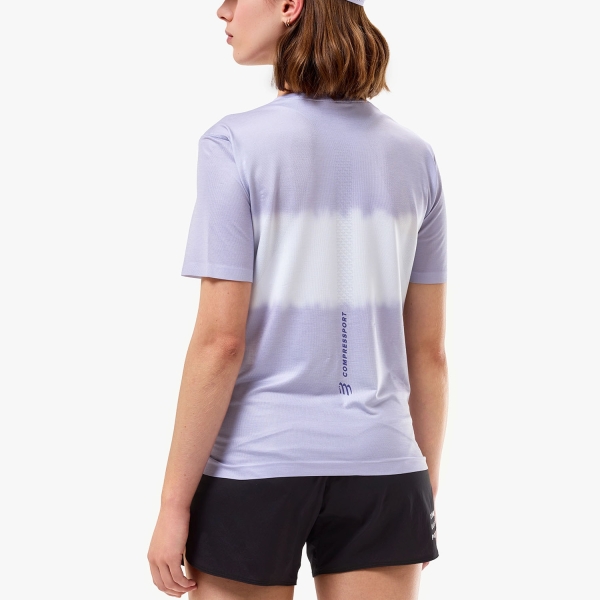 Compressport Performance Printed T-Shirt - Lavender/White
