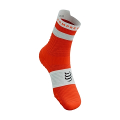 Compressport Pro Racing V4.0 Run High Socks - Tigerlily/White