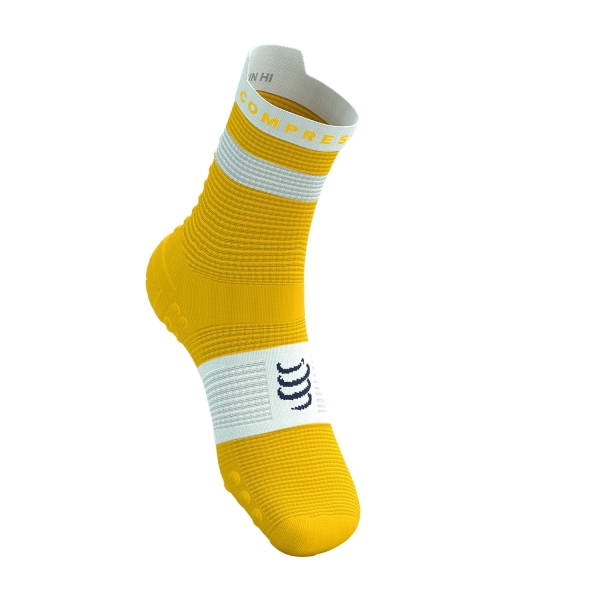 Socks Compressport Pro Racing V4.0 Run High Socks  Lemon/White XU00046B7061
