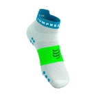Compressport Pro Racing V4.0 Logo Socks - White/Norse Blue/Neon Green
