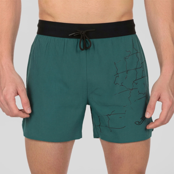 Men's Running Shorts Joma RCity Ozone 4.5in Shorts  Green/Turquoise 104524.346