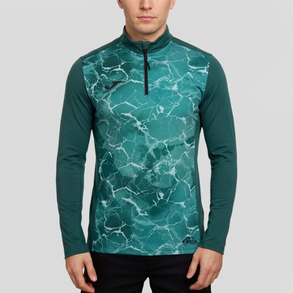 Men's Long Sleeve Trail Running Joma RNature Shirt  Green/Turquoise 105124.346