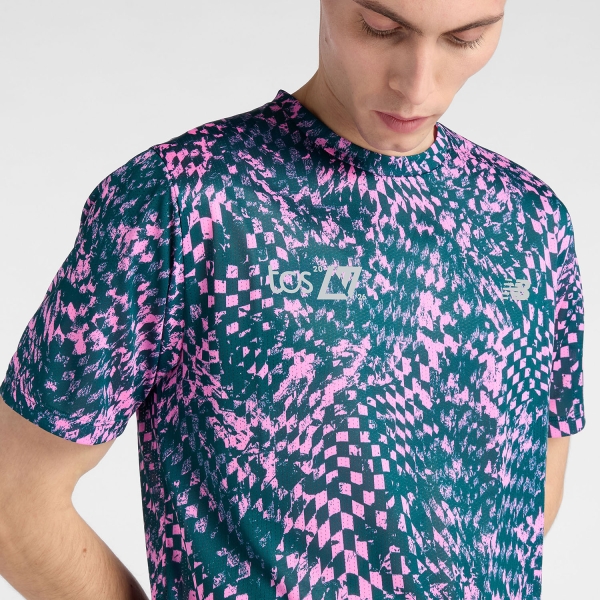 New Balance London Edition Athletics Printed T-Shirt - Pink Heat