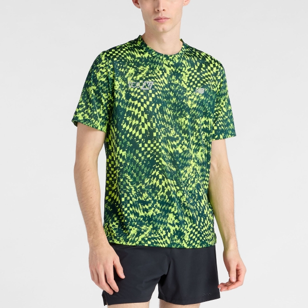 Men's Running T-Shirt New Balance London Edition Athletics Printed TShirt  Alkaline Green MT61W7X1AAM