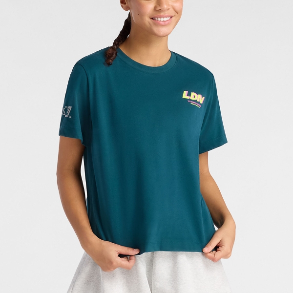 Women's Sportswear T-Shirt New Balance London Edition Graphic TShirt  Medusa Green WT6105S9AAV