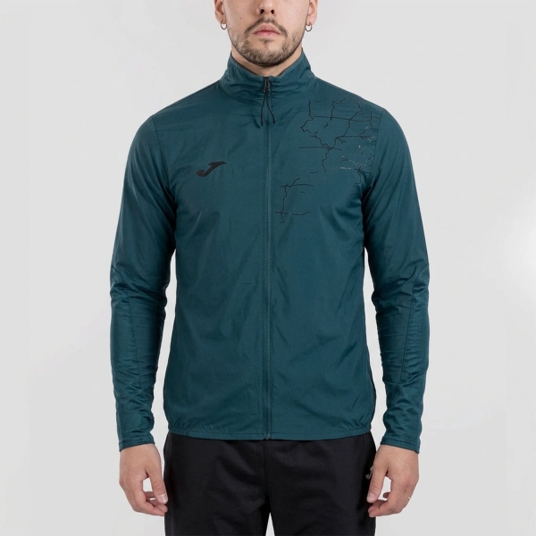 Men's Long Sleeve Trail Running Joma RNature Windbreaker Jacket  Green/Turquoise 105120.346