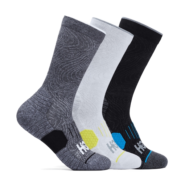 Socks Hoka Crew x 3 Socks  White/Black/Grey 1122931WBGR