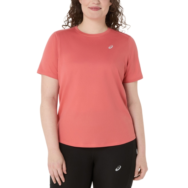 Women's Running T-Shirts ASICS Core Logo TShirt  Dark Pink Clay 2012D170702