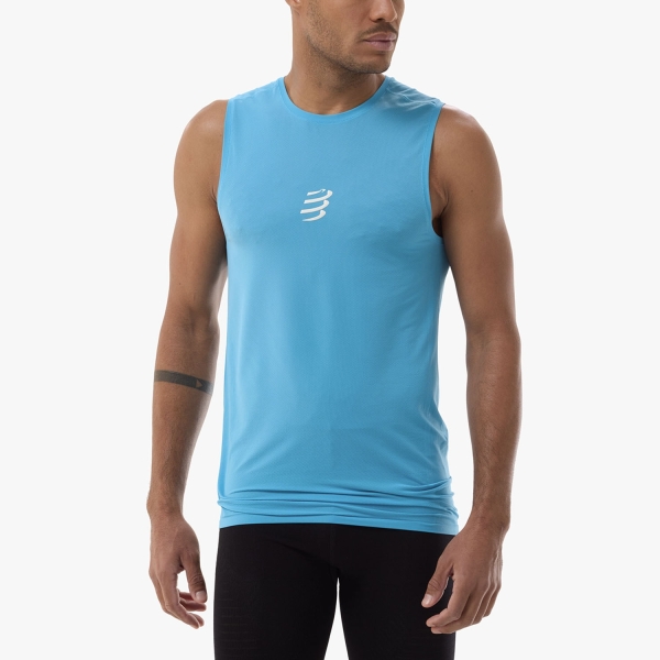 Men's Trail Running Tank Tops & Vests Compressport Logo Tank  Norse Blue ATSM3845211