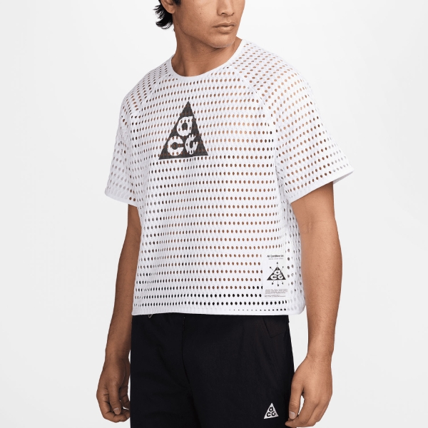 Men's  Short Sleeve Trail Running Shirts Nike ACG Radical AirFlow TShirt  White/Anthracite IV5366100