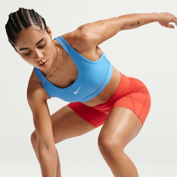 Nike Swoosh Sports Bra - University Blue/White