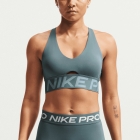 Nike Pro Sculpt Sports Bra - Mineral Slate/Denim Turquoise/White