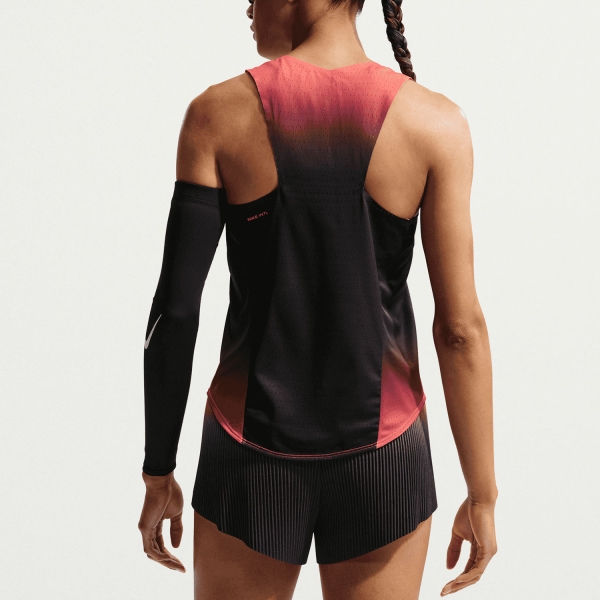 Nike AeroSwift Dri-FIT ADV Graphic Tank - Black/Bright Crimson/Metallic Silver