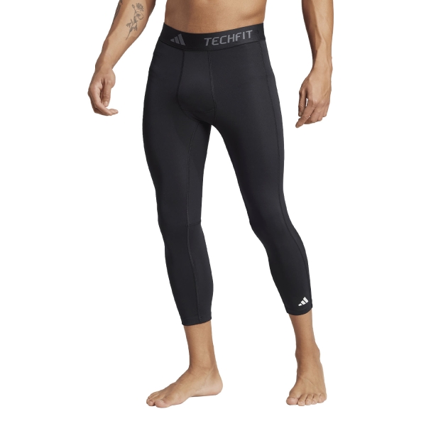 Men's Underwear Tights adidas TechFIT Compression 3/4 Long Tights  Black JF2670