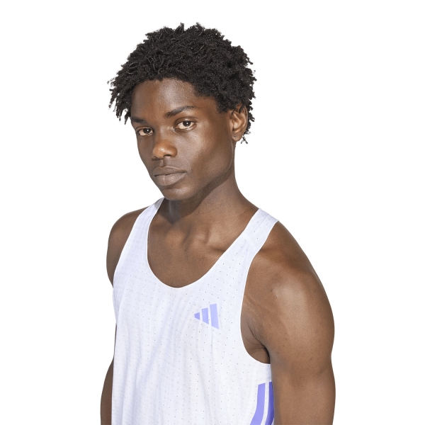 adidas ADIZERO Tank - White/Solar Purple