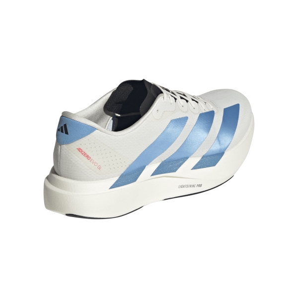 adidas ADIZERO Evo SL WOVEN - Off White/Light Blue/Bright Red