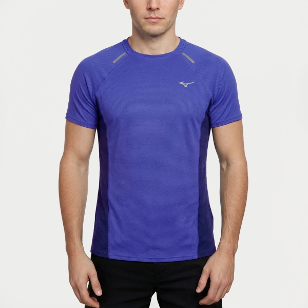Men's Running T-Shirt Mizuno Active DryAeroFlow Pro TShirt  Dazzling Blue J2GAD00323