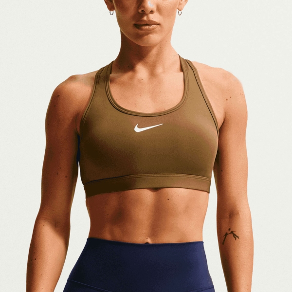 Women's Sports Bra Nike Swoosh Sports Bra  Olive Flak/White DX6821368