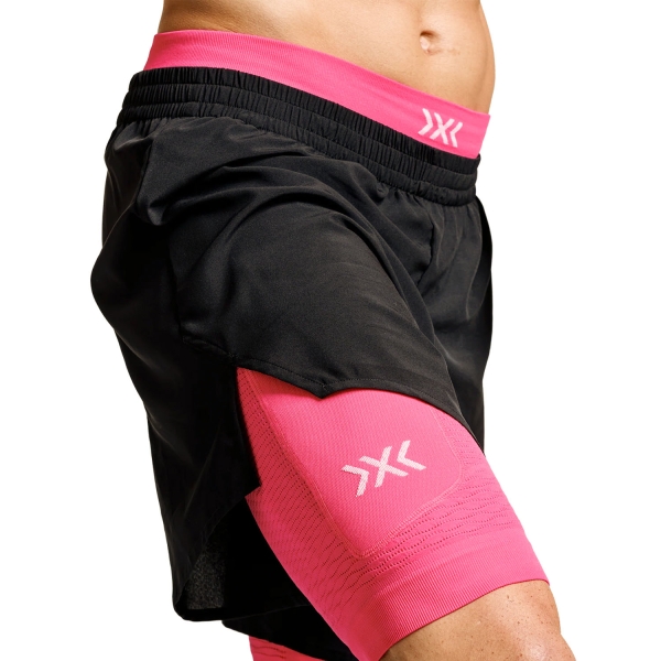 X-Bionic Effektor 2 in 1 6.5in Pantaloncini - X Black/Neo Pink