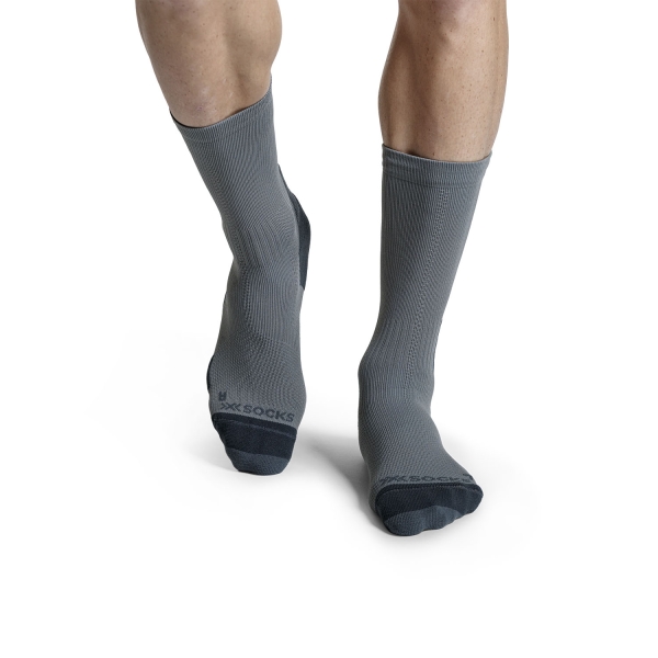X-Bionic Run Discover Crew Socks - Raincloud/X Black