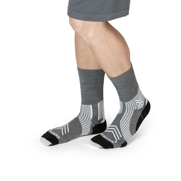 X-Bionic Run Expert Crew Calze - Seal Grey/Light Sand