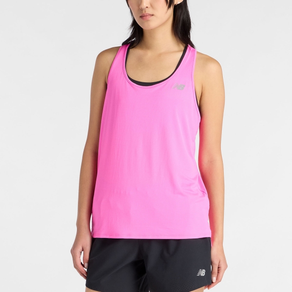 Women's Running Tank New Balance Knit Tank  Pink Heat WT41220AAB