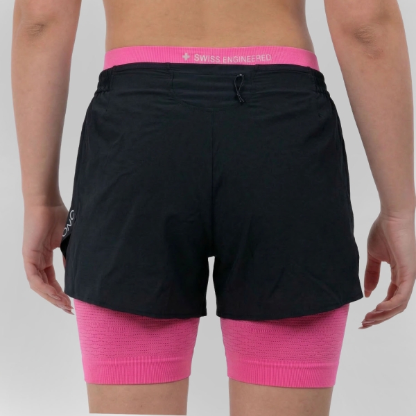 X-Bionic Effektor 2 in 1 5.5in Pantaloncini - X Black/Neo Pink