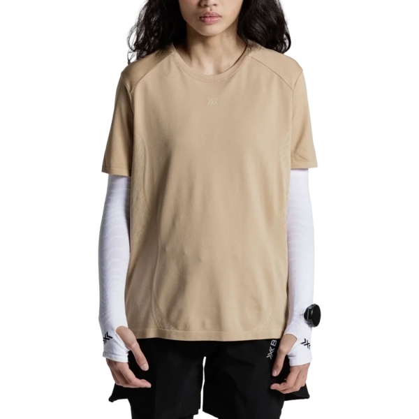 Women's Short Sleeve Shirts Trail Running XBionic Xceed Run Discover TShirt  Sand R2AAS26WM100