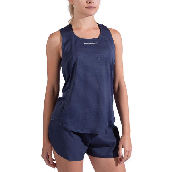Women's Tank Tops & Singlets Trail Running La Sportiva Pure Tank  Night Sky/Chalk ZARE026B46W04