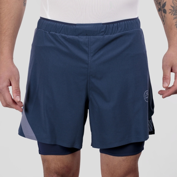 Men's Trail Running Shorts La Sportiva Flow 5in Shorts  Night Sky/Chalk ZARS040B46W04