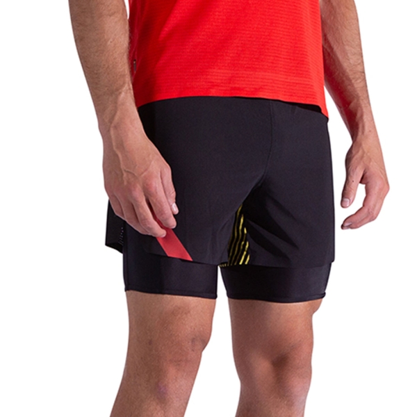 Men's Trail Running Shorts La Sportiva Flow 5in Shorts  Black/Yellow ZARS040K00Y00