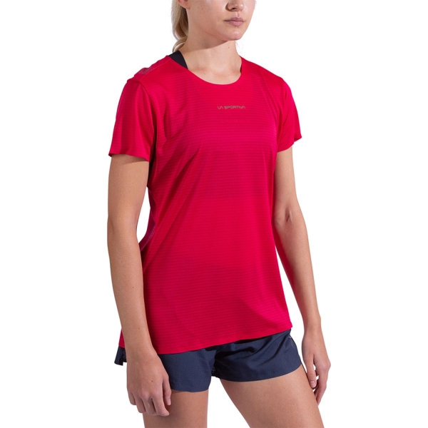 Women's Short Sleeve Shirts Trail Running La Sportiva Pure TShirt  Azalea/Cypress ZART072P19E47