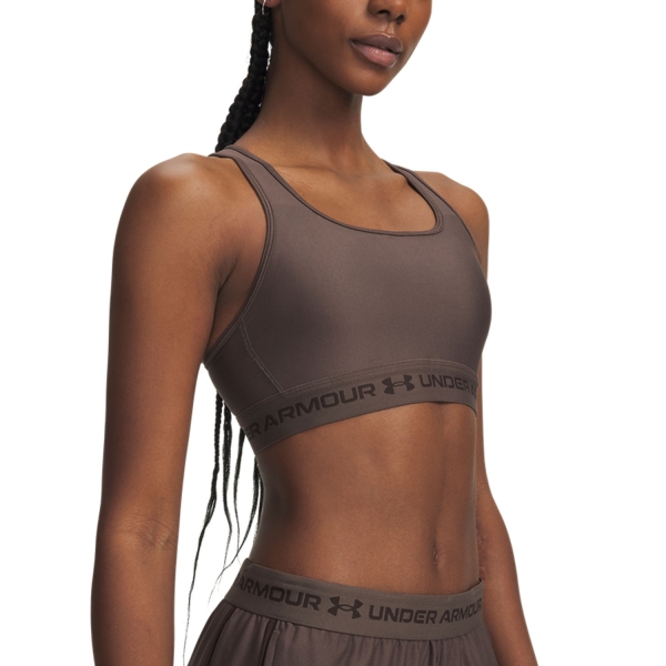 Women's Sports Bra Under Armour Crossback Mid Sports Bra  Peppercorn/Kona Brown 13610340200