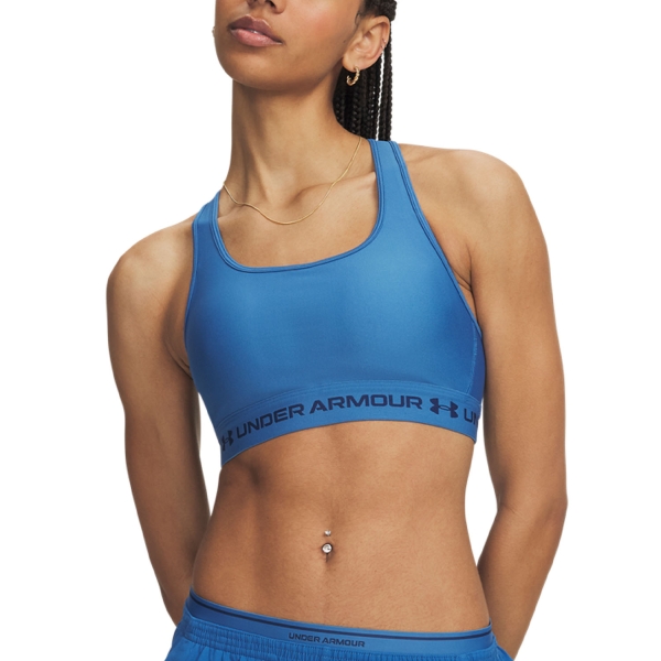 Women's Sports Bra Under Armour Crossback Mid Sports Bra  Aegean Blue/Blackout Navy 13610340430