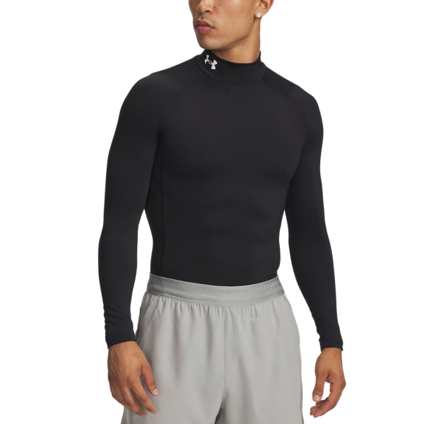 Men's Shirt Underwear Under Armour HeatGear Mock Shirt  Black/White 13696060001